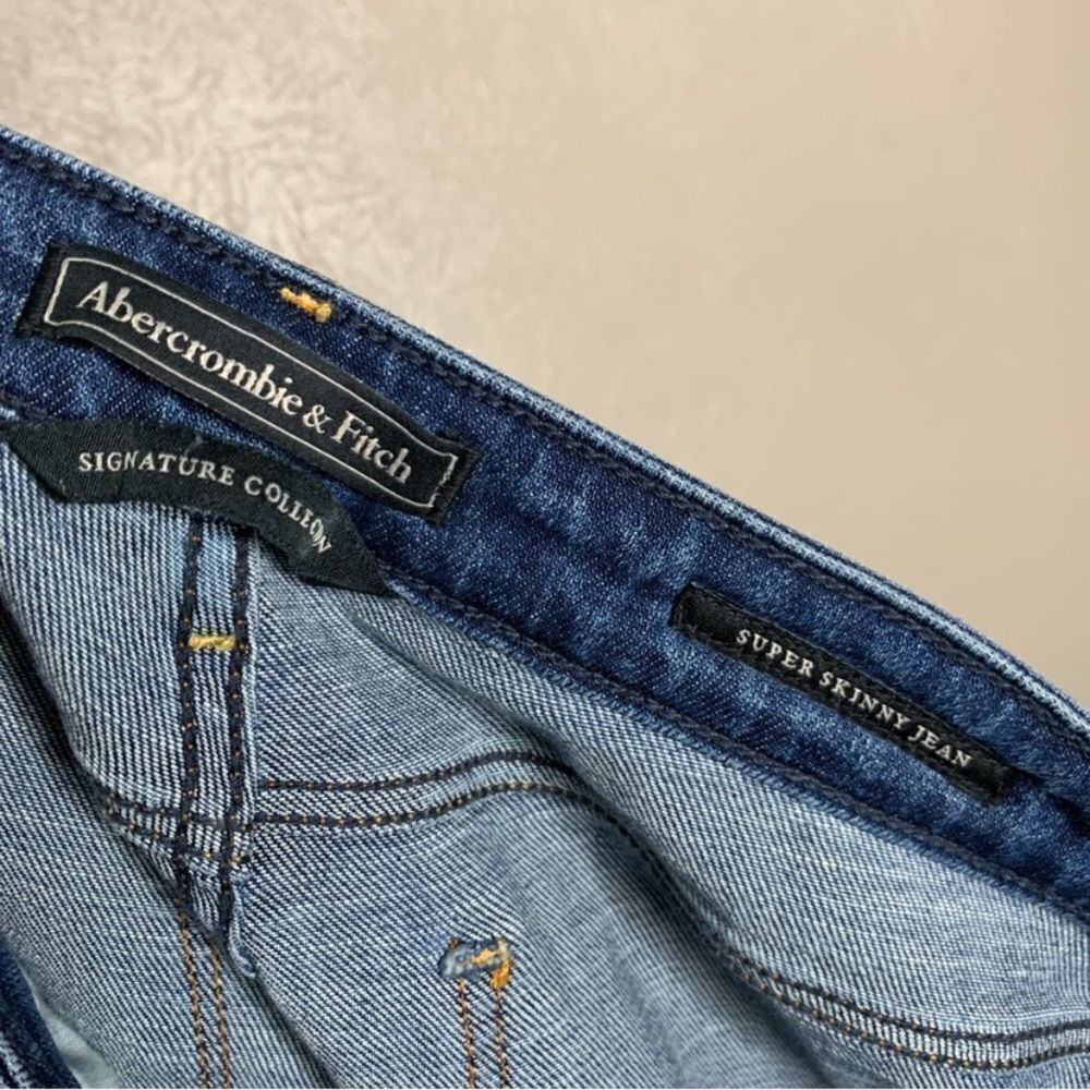 Abercrombie & fitch signature collection‎ super skinny jean patchwrok red green - Picture 6 of 11
